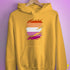 Lesbian Pride Flag Ripped Reveal Hoodie - Mustard